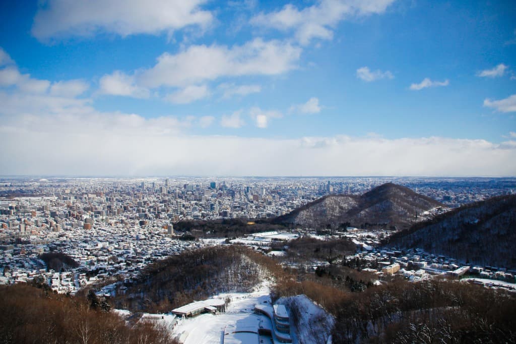 Sapporo ski resort and winter cityscape